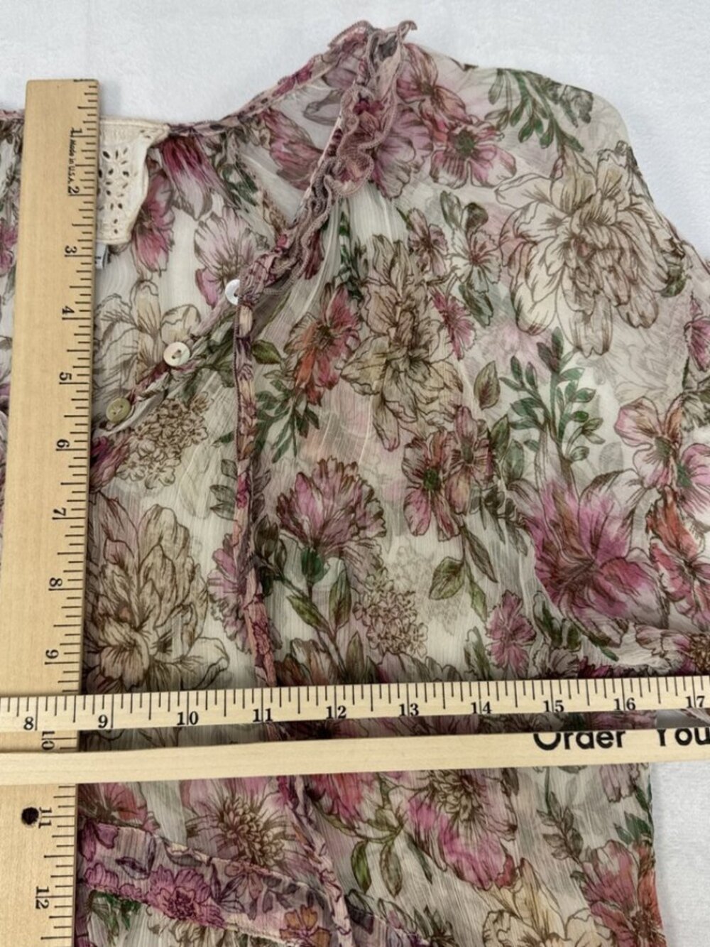 Johnny Was Jade Women's Floral Silk Sheer Dress, Size S - Picture 14 of 15
